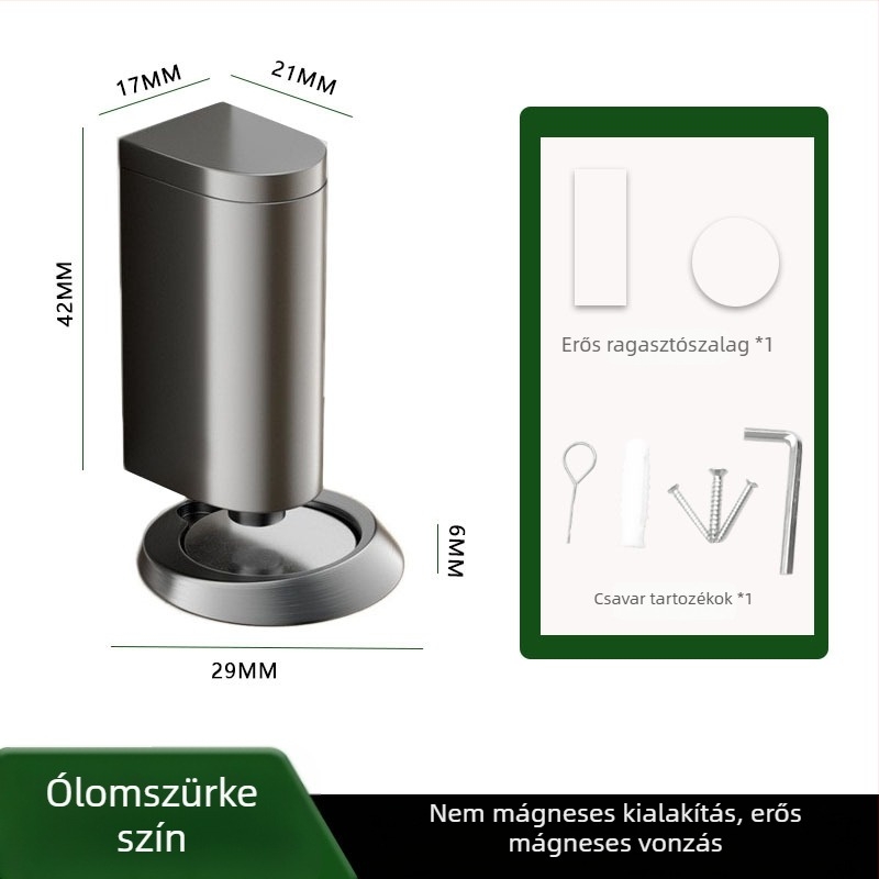 Fúrás nélküli mágneses ajtóstop, láthatatlan padlóra szerelt, ütközésvédő, csendes, szélálló, fa ajtókhoz, belső ajtókhoz és fürdőszobai ajtókhoz