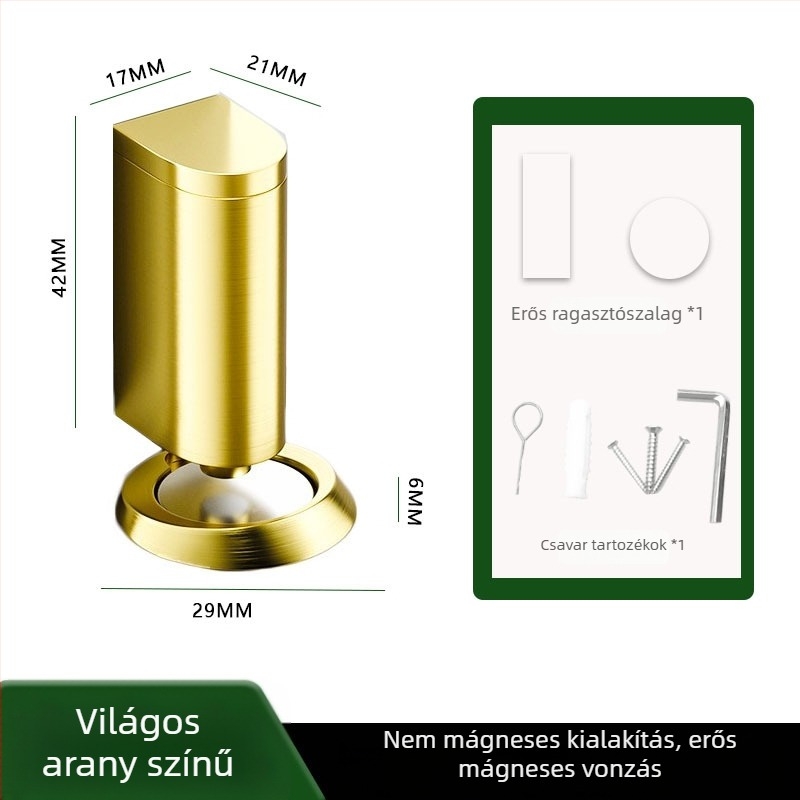 Fúrás nélküli mágneses ajtóstop, láthatatlan padlóra szerelt, ütközésvédő, csendes, szélálló, fa ajtókhoz, belső ajtókhoz és fürdőszobai ajtókhoz
