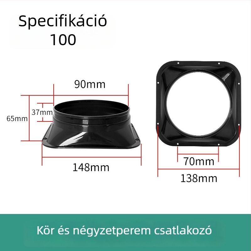 Négyzetes–körös adapter a friss levegő rendszeréhez
