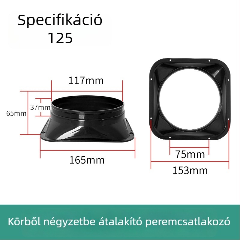 Négyzetes–körös adapter a friss levegő rendszeréhez