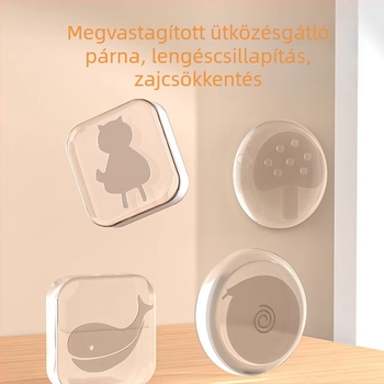 Fúrás nélküli ajtóstopper, szilikon puha ütésvédővel fürdőszobai ajtókhoz