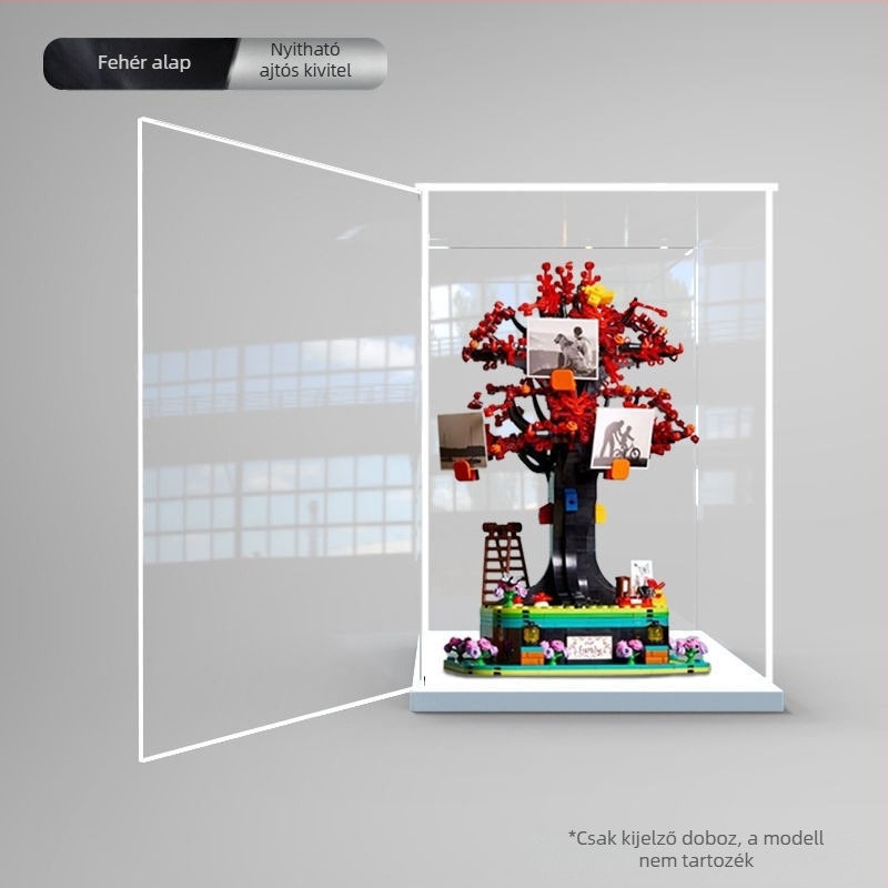Lego 21346 Family Tree modellhez készült akril kijelző doboz, átlátszó tároló, porvédő fedél