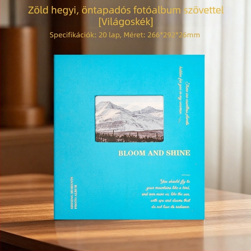 Textilborítású öntapadós esküvői fotóalbum, kiváló minőségű emlékalbum utazásokhoz pároknak