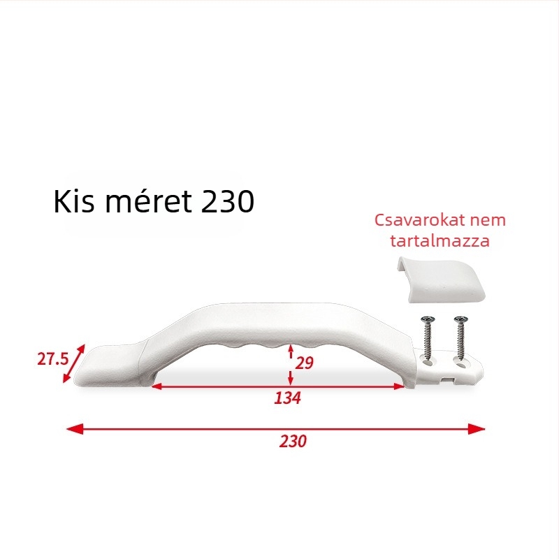 Nylon szekrényfogó kilincs RV-hoz, LS522-285, 230 mm (kicsi) / 285 mm (nagy) – modern minimalist stílus