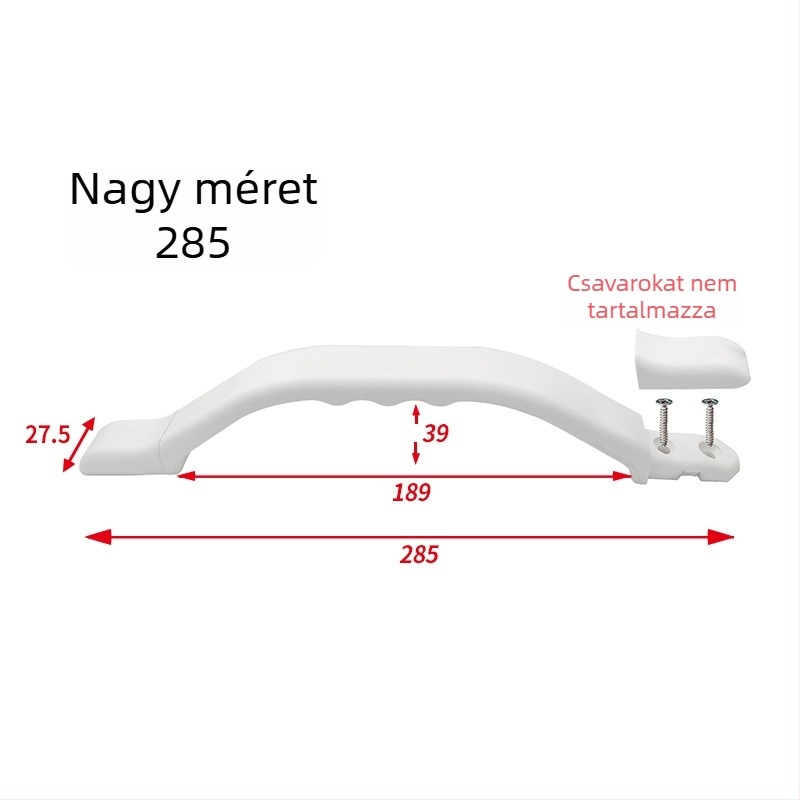 Nylon szekrényfogó kilincs RV-hoz, LS522-285, 230 mm (kicsi) / 285 mm (nagy) – modern minimalist stílus