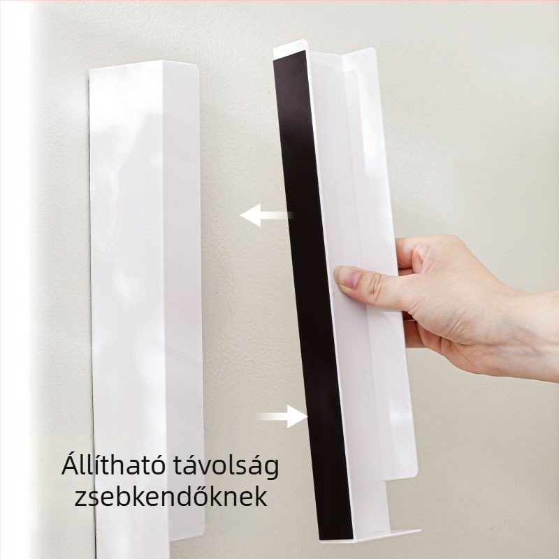 Mágneses szalvétatartó falra szerelhető, leválasztható rekeszekkel szalvéták és papírtörlők számára, automatikus utántöltés