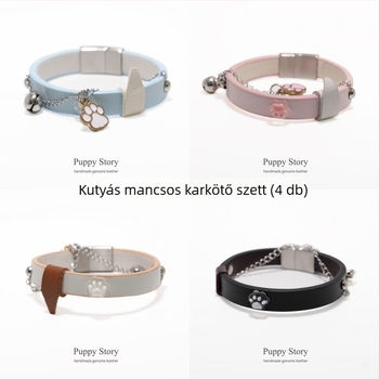 Choker kutyapofa és bojtos lánccal, pár karkötő, édes és vagány lányoknak szóló ékszer