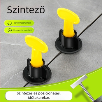 Csempe szint- és pozícionáló eszköz cserélhető acél tüskékkel fal- és padlólapokhoz