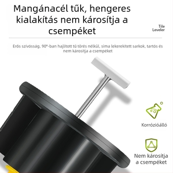 Csempe szint- és pozícionáló eszköz cserélhető acél tüskékkel fal- és padlólapokhoz