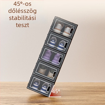 D-típusú nagy oldalsó nyílású cipőtároló doboz kollégiumi/bejárati használatra – összecsukható, vastagított cipőszekrény