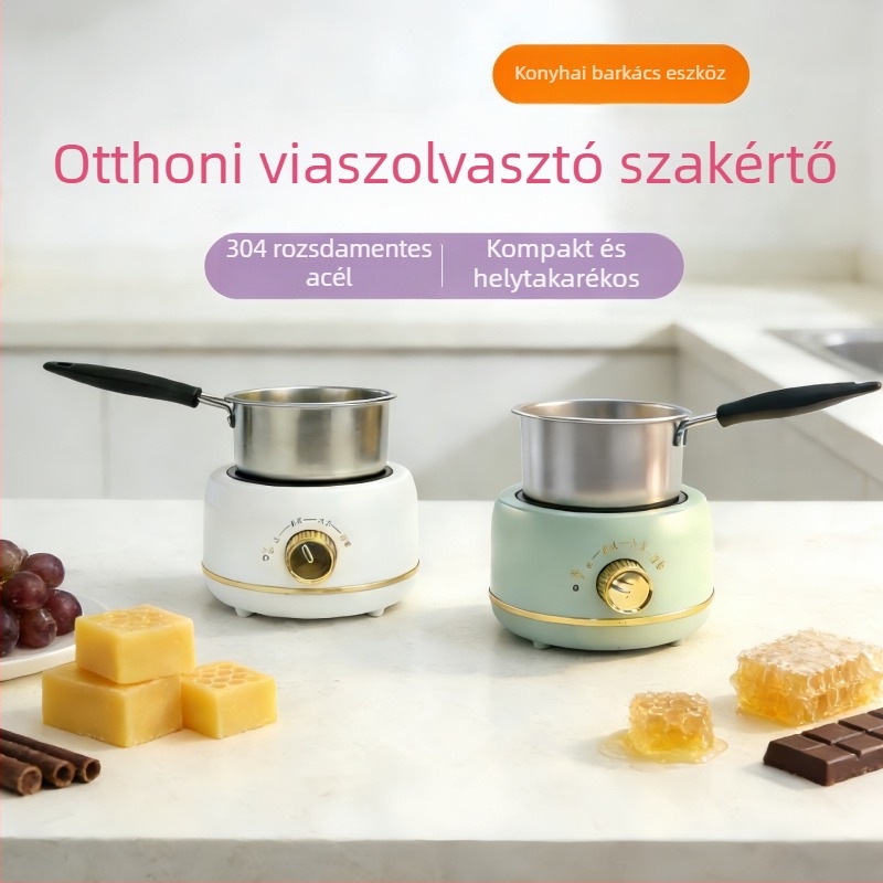 Rozsdamentes acélból készült mini olvasztóedény viaszhoz és tejmelegítéshez