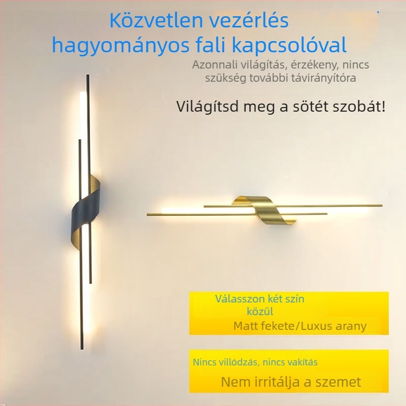 Minimalista hosszú csíkos falikar hálószobába, az ágy mellé és a nappaliba – tervezői magas színvonalú falikar