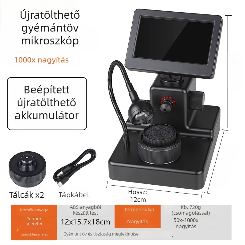 Asztali gyémántazonosító mikroszkóp videó nagyítóval, nagy felbontású kép, GIA mikroszkóp