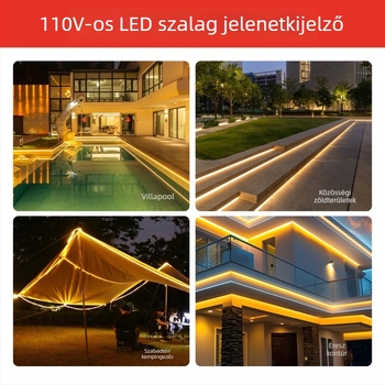 110V Ultra fényes 5730 LED-szalag a nappali mennyezetére, vízálló kültéri használatra, 180 LED