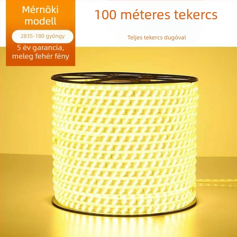110V Ultra fényes 5730 LED-szalag a nappali mennyezetére, vízálló kültéri használatra, 180 LED