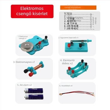 Elektromágneses és relés harang modellkészlet DC-kísérletekhez, általános- és középiskolai oktatás