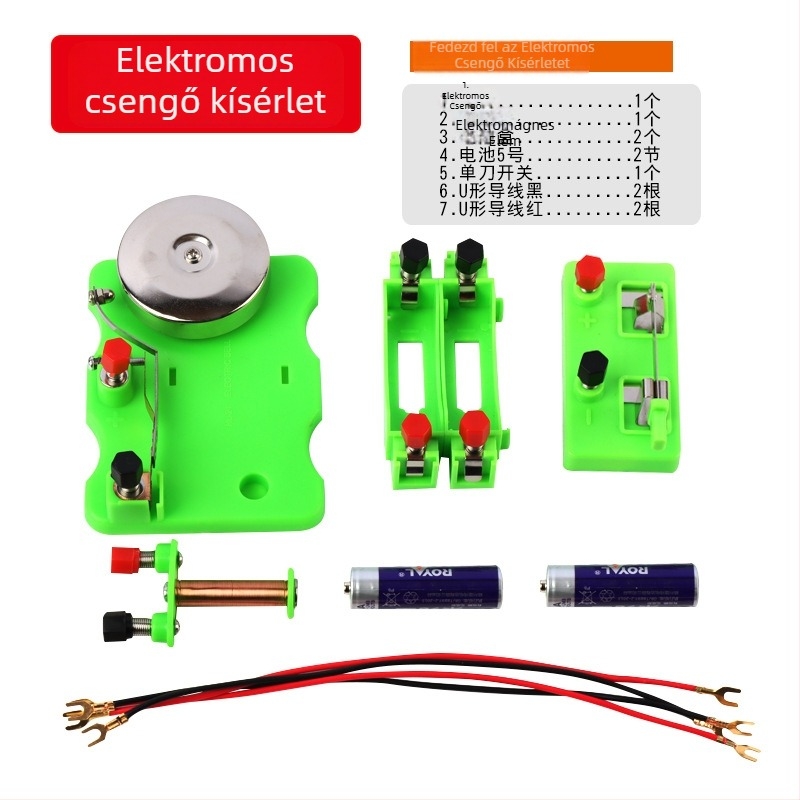 Elektromágneses és relés harang modellkészlet DC-kísérletekhez, általános- és középiskolai oktatás