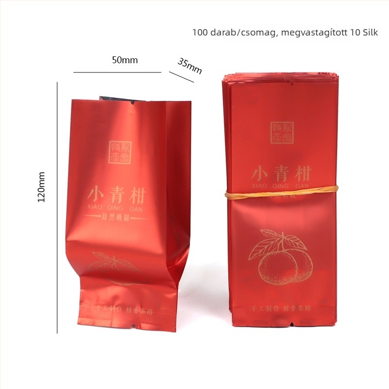 Pu'er tea mandarin narancshéjjal, átlátszó ablakos csomagolás, egyadagos csomagolás, alumínium buborék tasak, 15 g