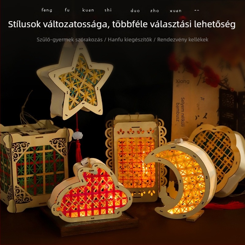 DIY bambusz lampion gyerekeknek - kézben tartható, világító palota-stílus lámpa