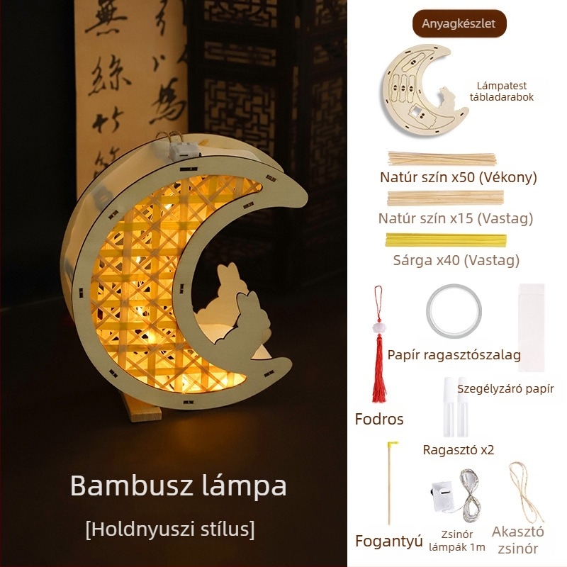 DIY bambusz lampion gyerekeknek - kézben tartható, világító palota-stílus lámpa
