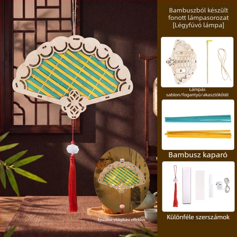 DIY bambusz lampion gyerekeknek - kézben tartható, világító palota-stílus lámpa