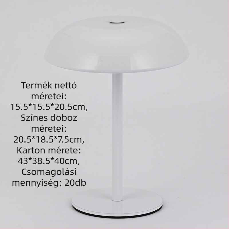 Gomba alakú asztali lámpa USB töltéssel, modern, minimalist design, éjszakai fény a hálószobához vagy a hotelhez, bár dekorációs lámpa