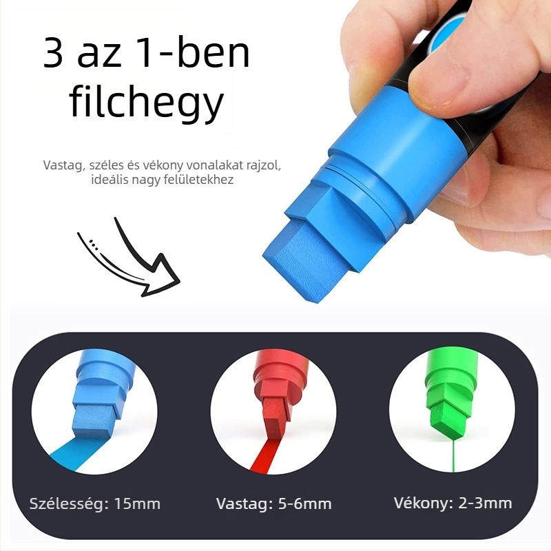 Aiye világító folyékony krétamarker, széles hegyű, 15 mm, 8 színű készlet, törölhető, fekete táblákhoz és feliratokhoz