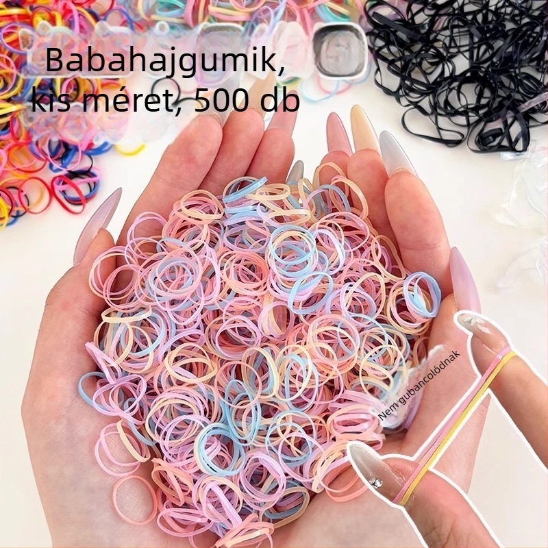Fekete hajgumi gyerekeknek és felnőtteknek, koreai stílusú hajkiegészítő, nagy rugalmasságú, kíméletes a hajhoz