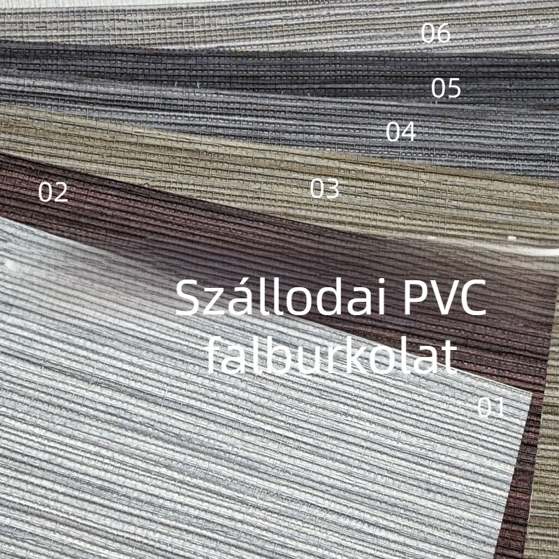 Szállodai mérnöki falburkolat, 1,37 m széles, PVC keresztszövet alap, tűzálló, szőtt vinil tapéta