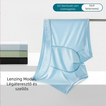 Férfi Lenzing Modal boxer briefek — lélegzőek, antibakteriálisak, gyorsan száradók, Mulberry Silk belső réteggel a szeméremtájékon, egész éves kényelem