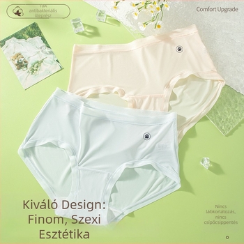 Lányoknak készült jégselyem középmagasságú alsónemű, ultra vékony, gyorsan száradó, bőrbarát érzet, antibakteriális ágyék rész, egyszínű
