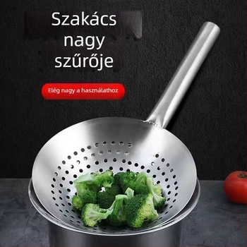 Meddo Vastagított rozsdamentes acél fritőzs szűrőkanál – Nagy méretű konyhai szűrő háztartási és kereskedelmi használatra