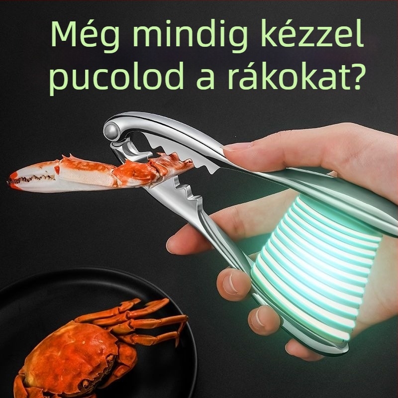 Rozsdamentes acélból készült rákeszközök készlet, nyolc daros étkezési eszköz készlet, tartalmaz rák tűt és rákollót