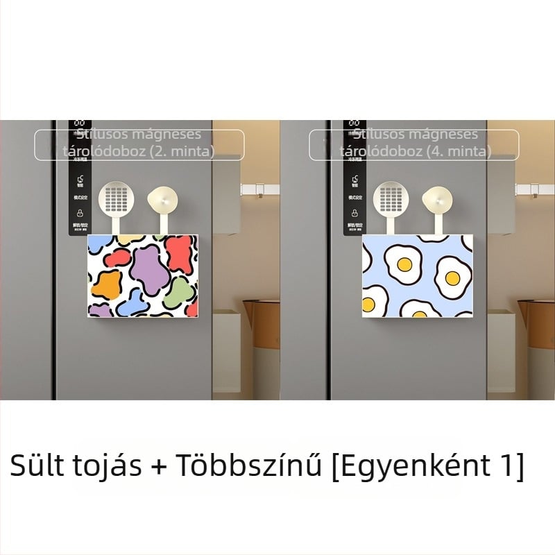 Hűtő mágneses tároló – oldalra felszerelhető, konyhai szervező, fúrás nélkül, többfunkciós