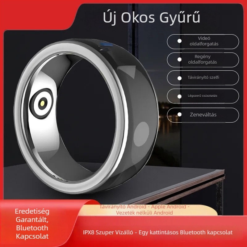 Új okosgyűrű Bluetooth Selfie funkcióval, vezeték nélküli videóvezérléssel és e-könyvek oldalainak lapozásával