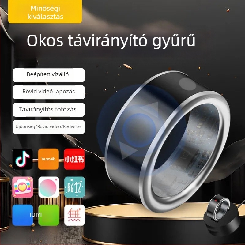 Új okosgyűrű Bluetooth Selfie funkcióval, vezeték nélküli videóvezérléssel és e-könyvek oldalainak lapozásával
