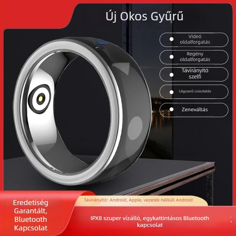 Új okosgyűrű Bluetooth Selfie funkcióval, vezeték nélküli videóvezérléssel és e-könyvek oldalainak lapozásával