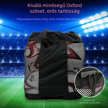 Sepwolf futball- és sportfelszereléshez hálós rekeszű táska, nagy kapacitású labdás táska (50–80 L), futballhoz, kosárlabdához és röplabdához, egyedi dizájn