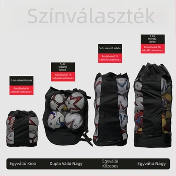 Sepwolf futball- és sportfelszereléshez hálós rekeszű táska, nagy kapacitású labdás táska (50–80 L), futballhoz, kosárlabdához és röplabdához, egyedi dizájn