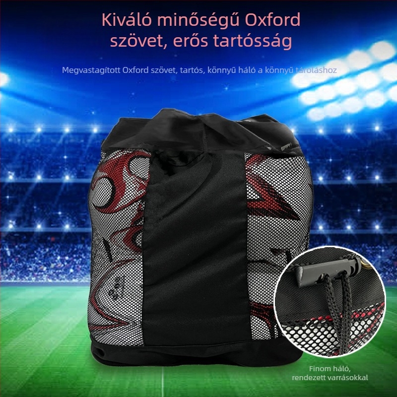 Sepwolf futball- és sportfelszereléshez hálós rekeszű táska, nagy kapacitású labdás táska (50–80 L), futballhoz, kosárlabdához és röplabdához, egyedi dizájn