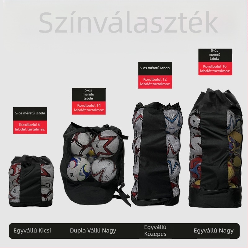 Sepwolf futball- és sportfelszereléshez hálós rekeszű táska, nagy kapacitású labdás táska (50–80 L), futballhoz, kosárlabdához és röplabdához, egyedi dizájn
