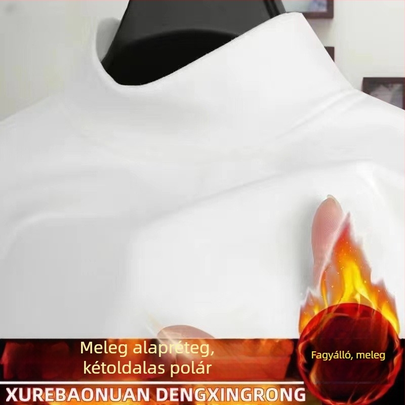 Derong dupla oldalú fleece-bélelt meleg férfi hosszú ujjú felső