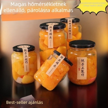 Sárga barack konzerv üveg – hőálló és gőzölhető, fedéllel zárható, 500 g / 750 g