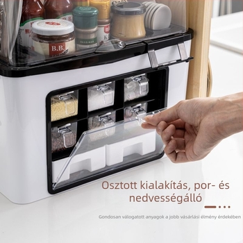 Konyhai fűszertároló állvány, sótartó készlet és késállvány