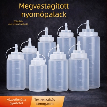 Műanyag nyomó üveg, élelmiszerbiztonságos, kereskedelmi használatra, lekvárhoz, paradicsomszószhoz, salátaöntethez, fűszerekhez és olajhoz