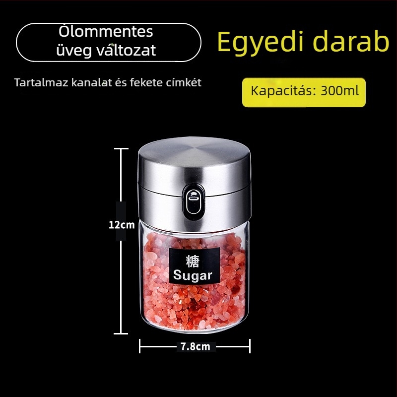 Konyhai üveges fűszeres készlet – vízálló, légmentesen záródó só- és fűszeres üvegek