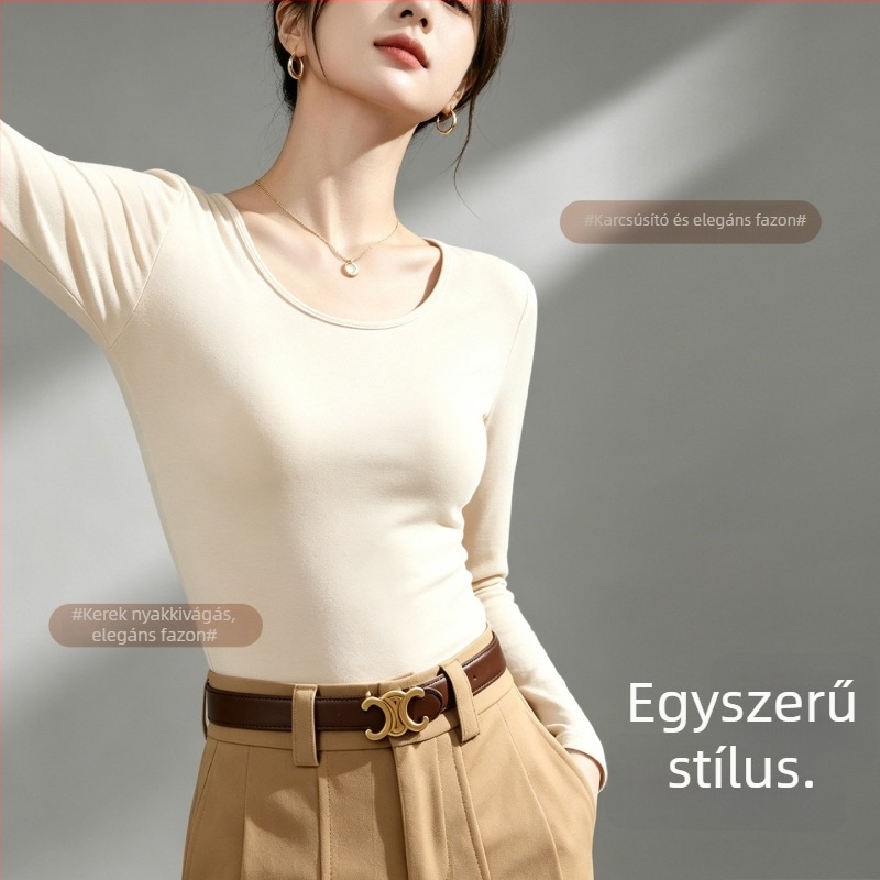 Női Modal bázis alá tartó felső, vékony, kerek nyakú, antibakteriális, slim fit, sokoldalú és kényelmes.