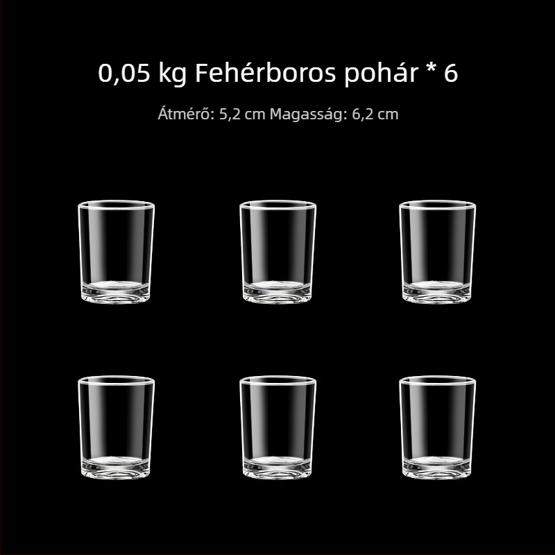 Mérőjelzéses üvegpohár-szett, egyenes oldalú, otthoni használatra, kapacitás 1–100 ml
