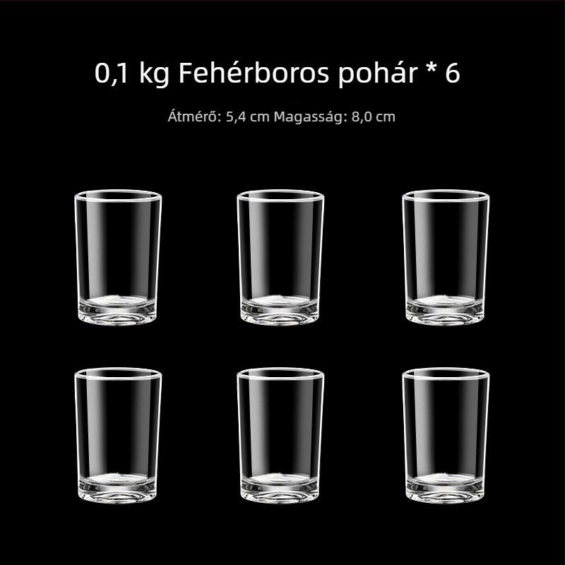 Mérőjelzéses üvegpohár-szett, egyenes oldalú, otthoni használatra, kapacitás 1–100 ml