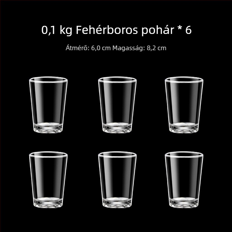 Mérőjelzéses üvegpohár-szett, egyenes oldalú, otthoni használatra, kapacitás 1–100 ml
